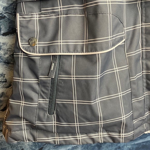 Free Country Winter Full Zip Plaid Checkered Belted Hip Length Jacket/Coat - Picture 3 of 16